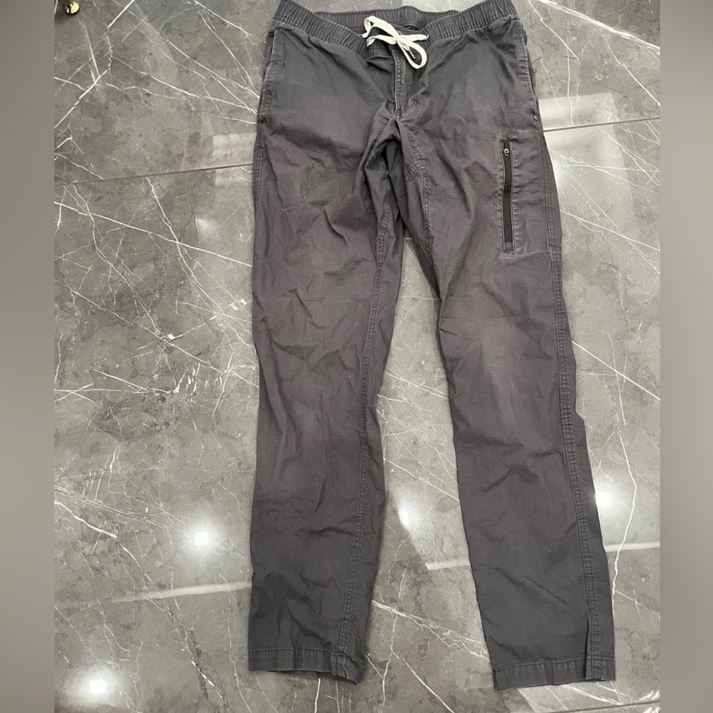 Men's Vuori Ripstop Pants Grey Medium Drawstring Performance